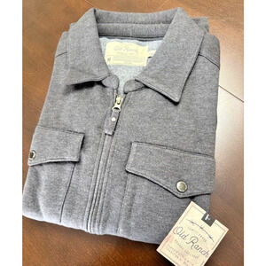 Old Ranch Men’s Medium Ozark Jacket Organic Cotton Zip Up Dark Grey NEW